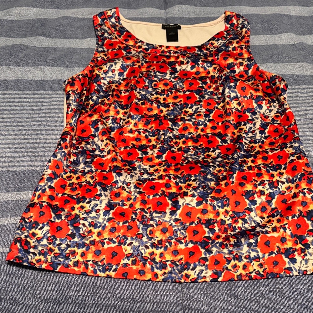 Ann Taylor Multicolor Floral Sleeveless Blouse